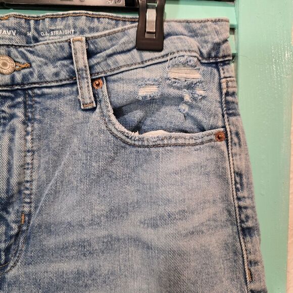 Old Navy Women's Straight Leg Jeans - Light Blue - Picture 3 of 5